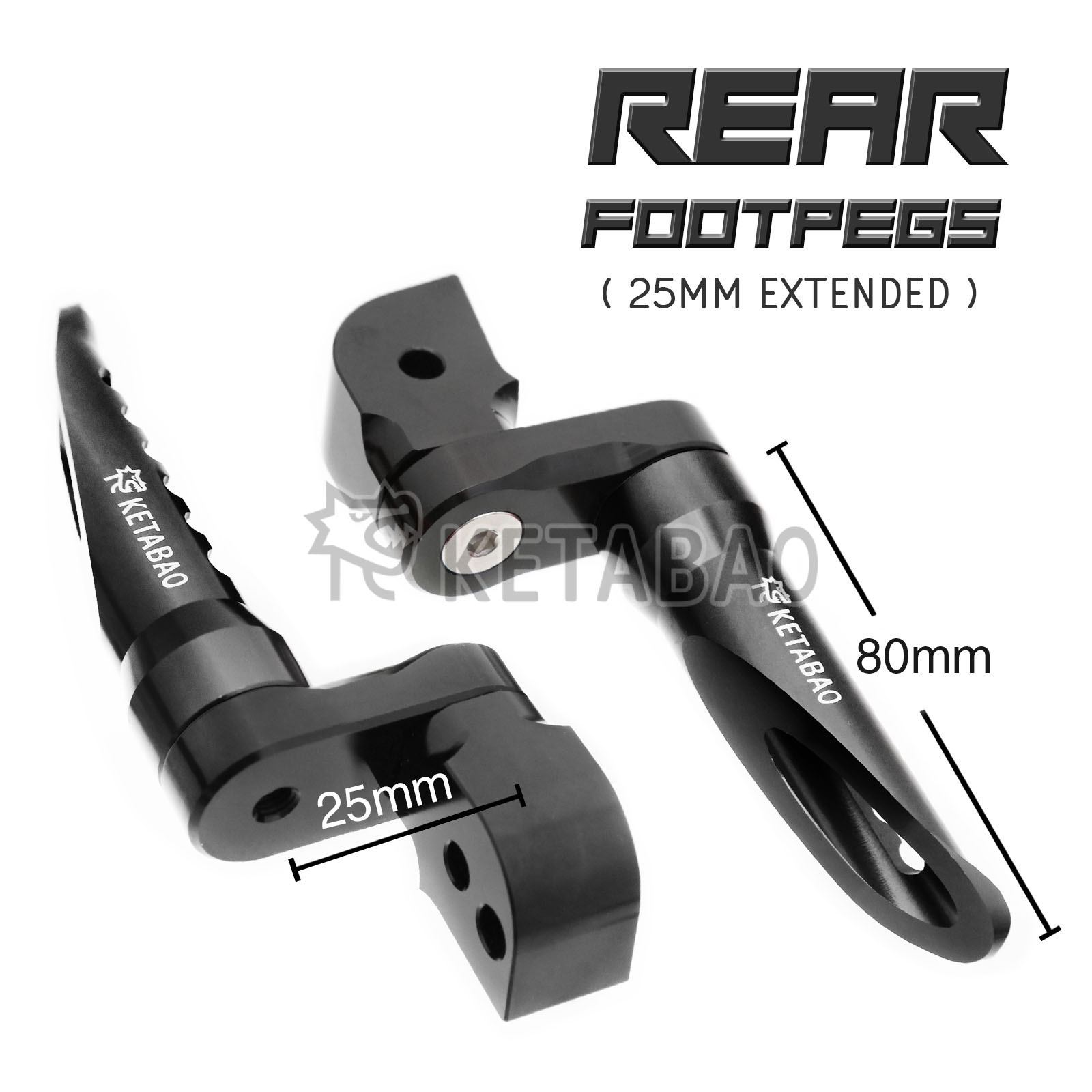 Titanium BOB 1 inch Lower Rear Foot Pegs For Kawasaki Ninja ZX-25R