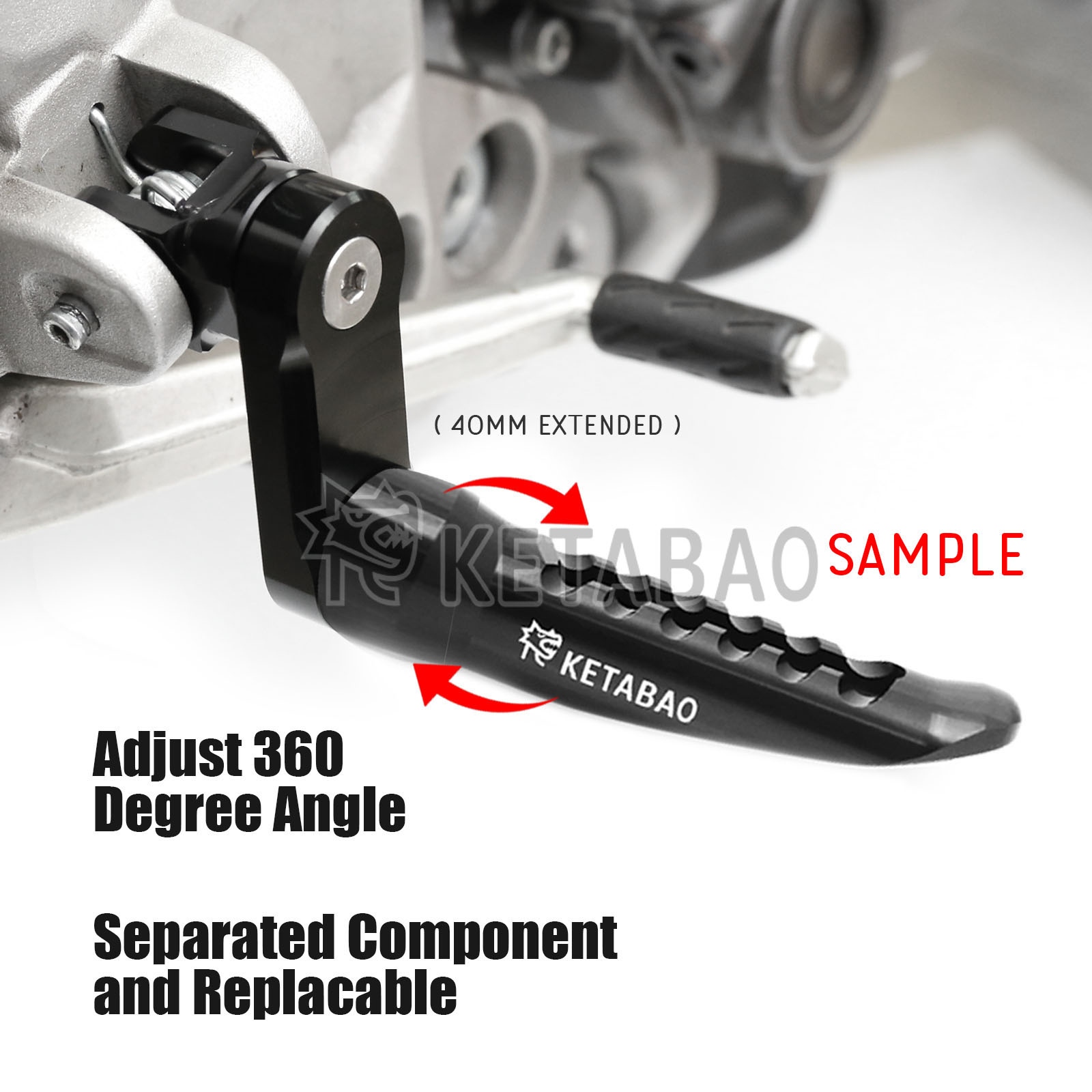 Titanium BOB 1.5 inch Lower Rear Foot Pegs For ZZR 1100 Ninja ZX