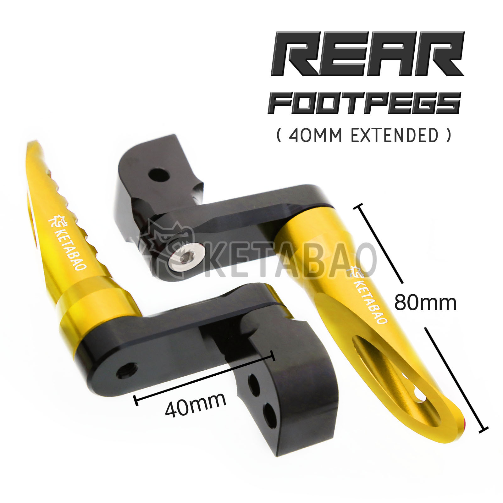 Titanium BOB 1.5 inch Lower Rear Foot Pegs For ZZR 1100 Ninja ZX