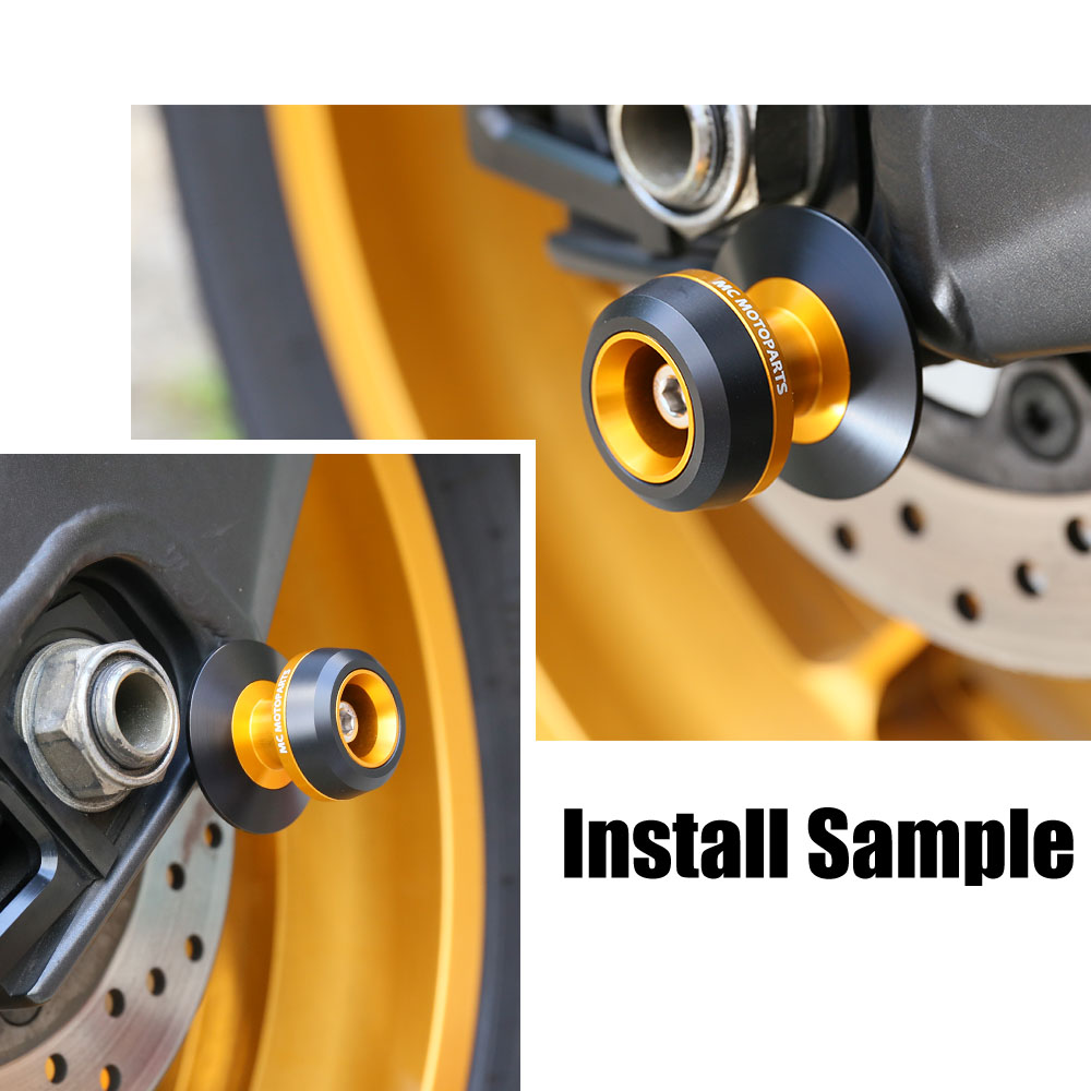 Black Twall CNC Racing Swingarm Spools M8 For ZX-10R Ninja 11 12