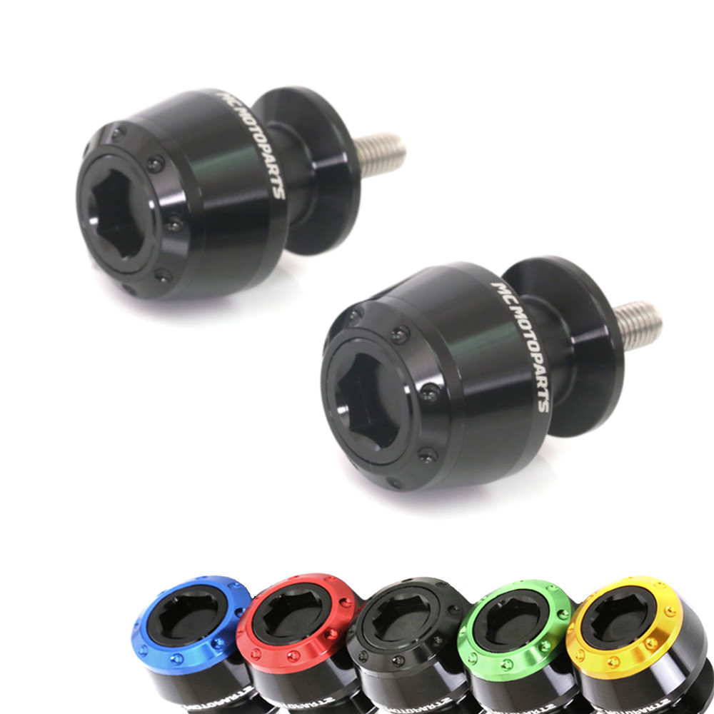 Black ATOM CNC Racing Swingarm Spools M10 For ZX6R ZX6RR 636 06-08