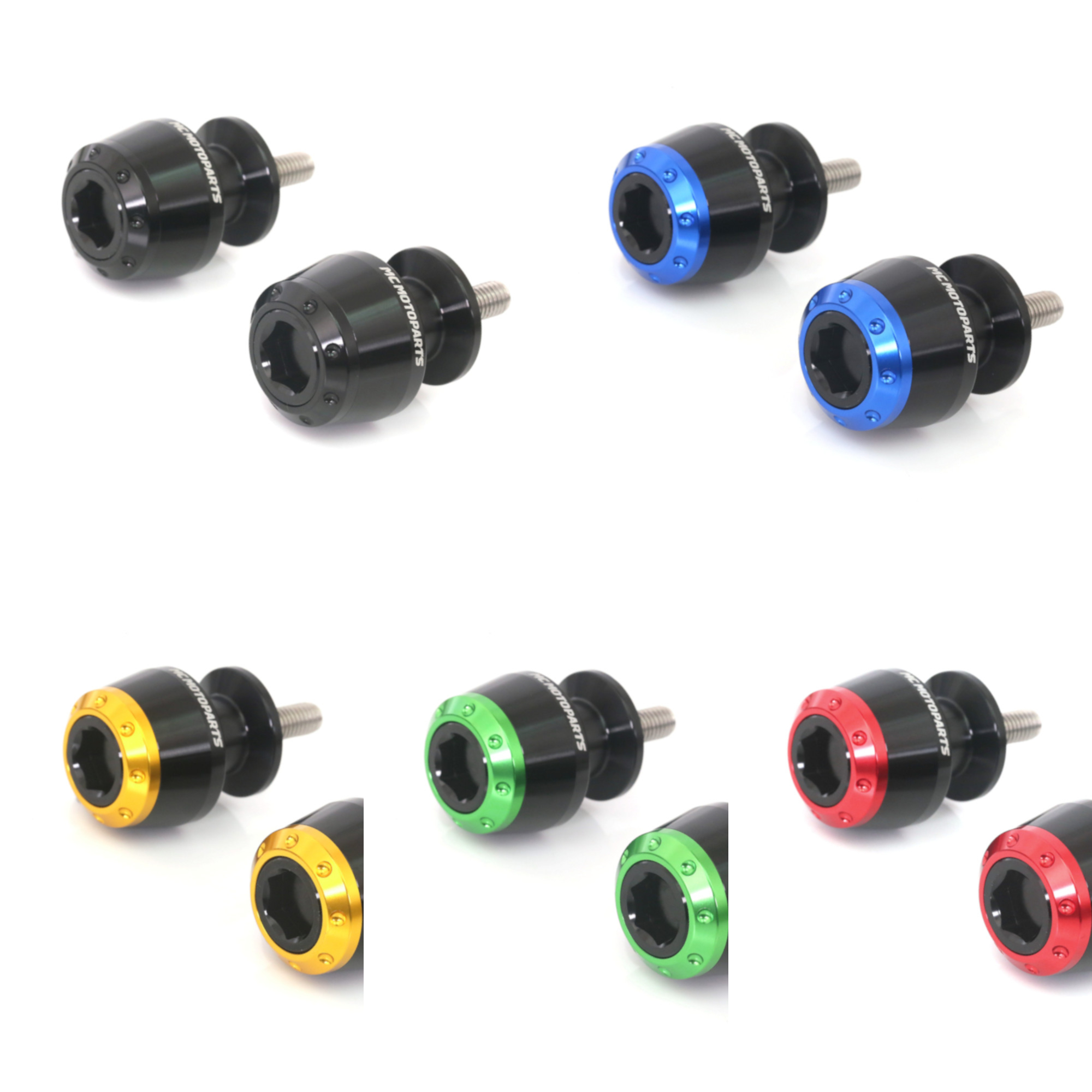 Green ATOM CNC Racing Swingarm Spools M10 For ZX-10R Ninja 04 05