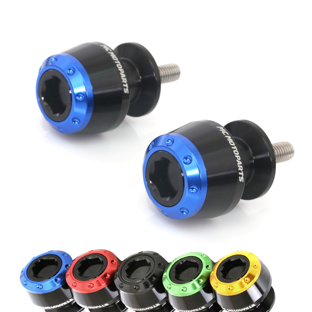 Blue ATOM CNC Racing Swingarm Spools M8 For NINJA 400 18 19 20 21