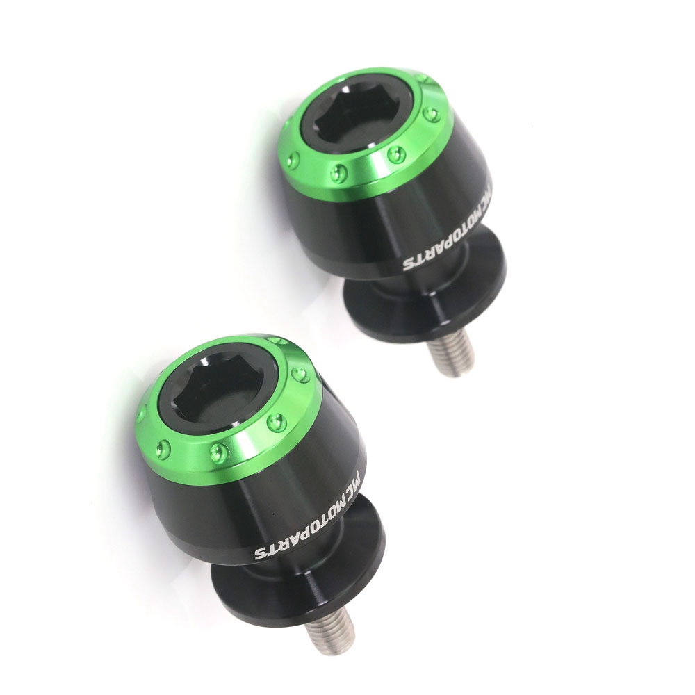 Green ATOM CNC Racing Swingarm Spools M8 For Ninja ZX-25R 20 21 22