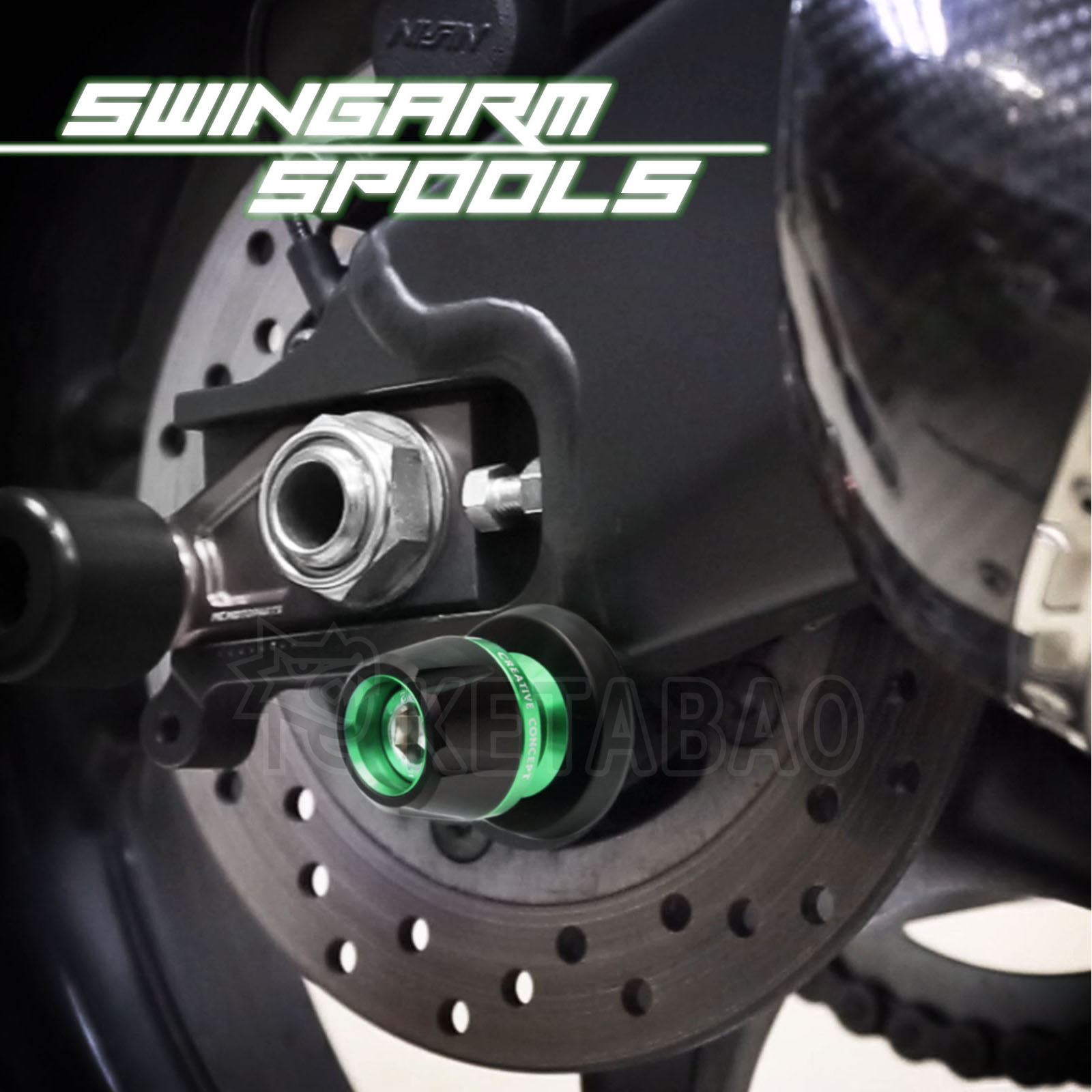 Gold BB01 CNC M8 Rear Swing Arm Spools For ZX-10R Ninja 11 12 13
