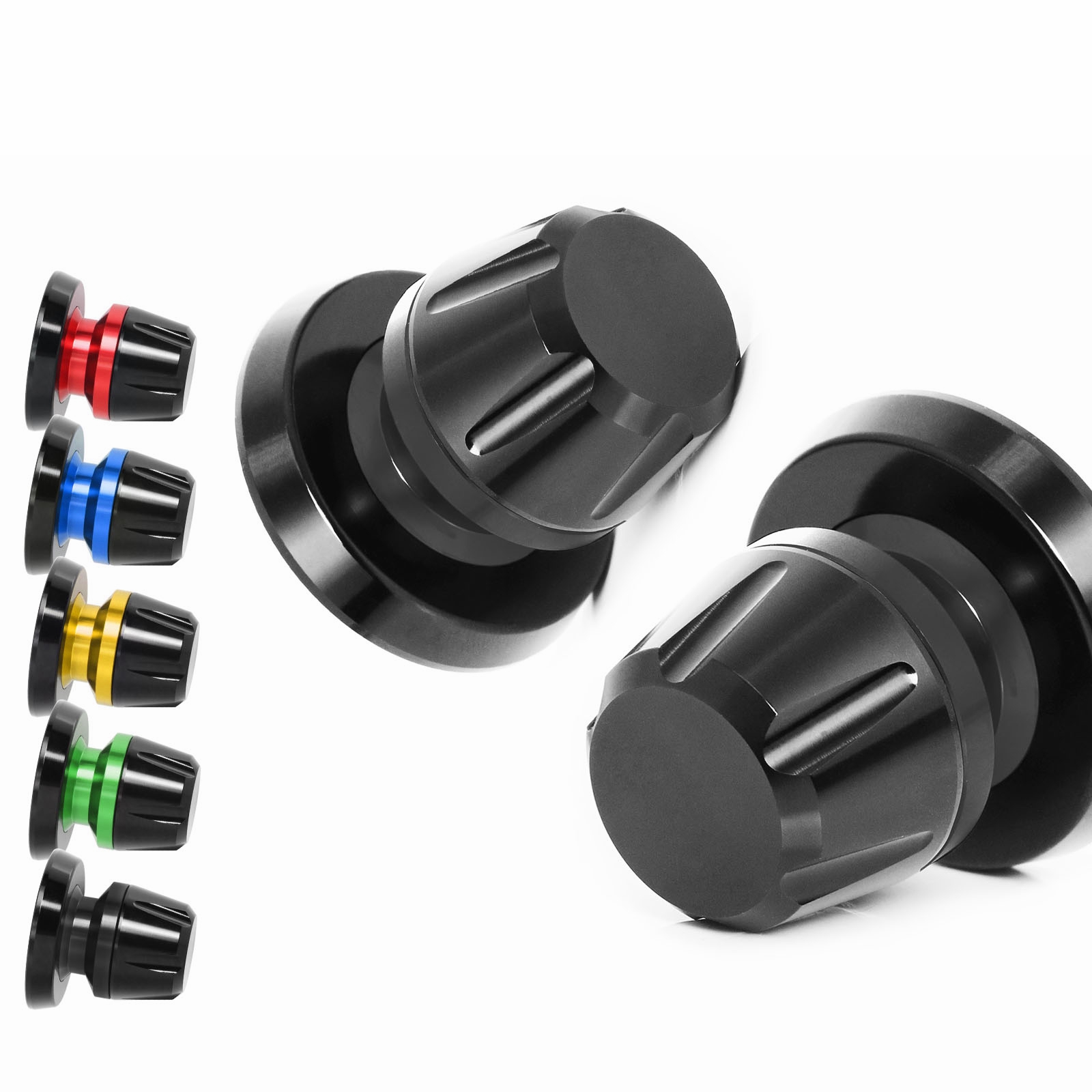 Black L-Sonic CNC M8 Rear Swing Arm Spools For ZX-6R 636 13 14 15