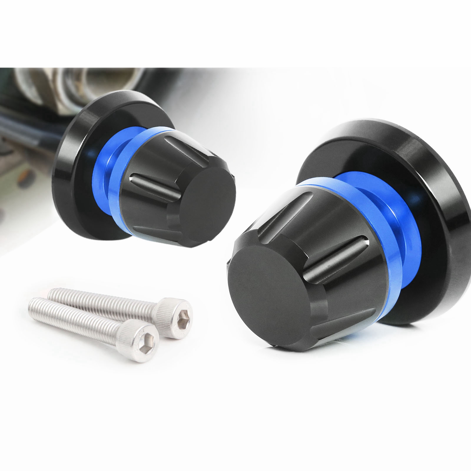 Black L-Sonic CNC M8 Rear Swing Arm Spools For ZX-6R 636 13 14 15