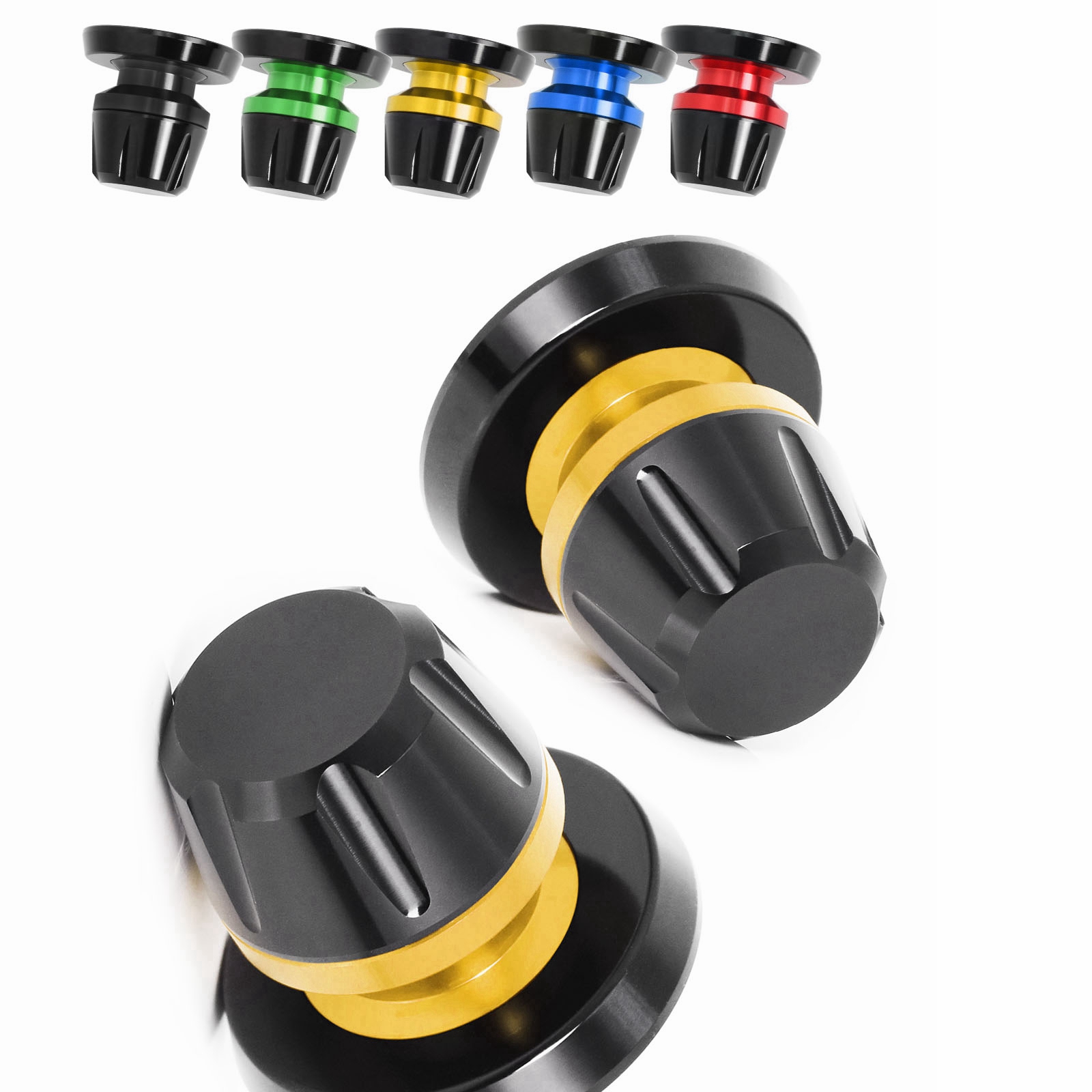Black L-Sonic CNC M8 Rear Swing Arm Spools For ZX-6R 636 13 14 15