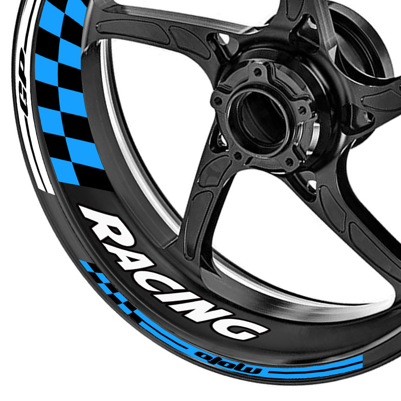 Blue Reflective Wheel Rim Stripes - 17 Inch Motorcycle Or Car Decal Sticker Kit