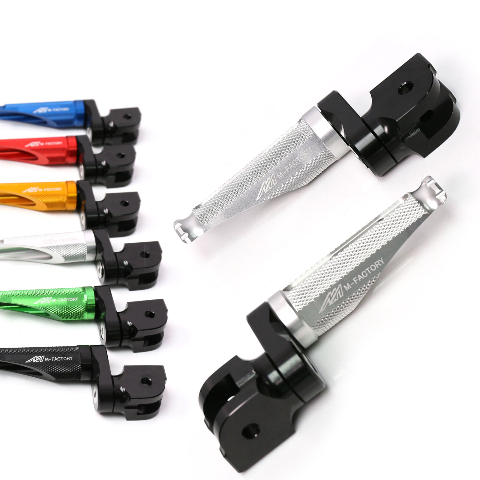 SILVER Shinobi 25mm Extend Front Foot Pegs For Kawasaki ZX SILVER Shinobi 25mm Extend Front Foot Pegs For Kawasaki ZX