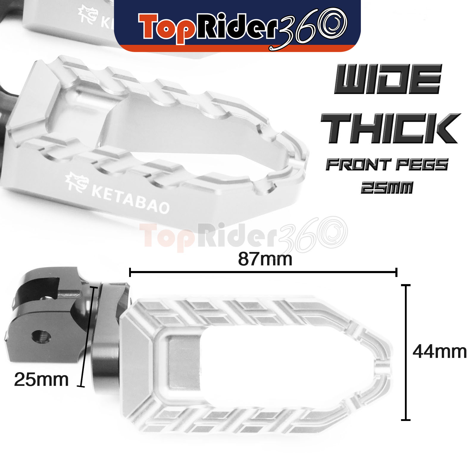 TITANIUM 25mm Extended BUZZ Front Foot Pegs For Kawasaki ZX-12R