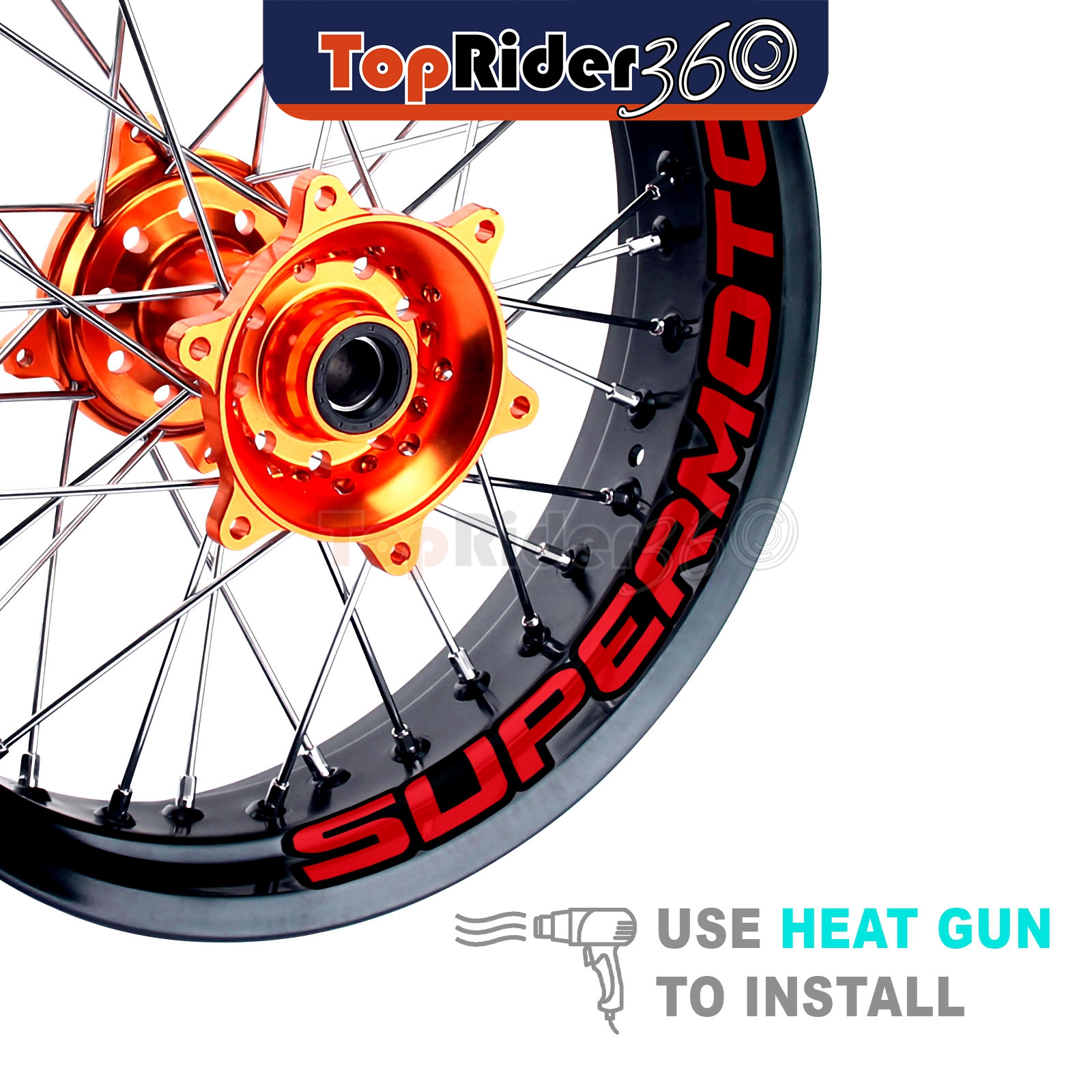 Red Supermoto Rim Wrap Sticker 17